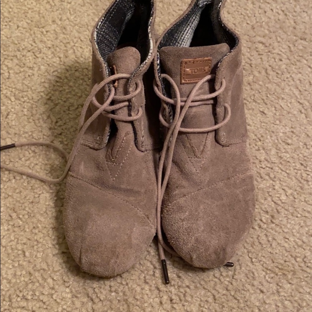 Tom lace up bootie wedges